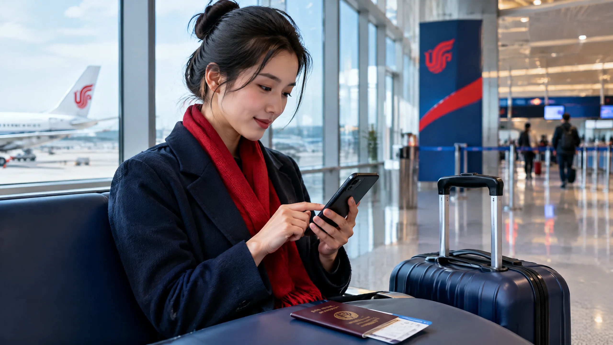 Hành khách xử lý lỗi check-in online Air China tại sân bay