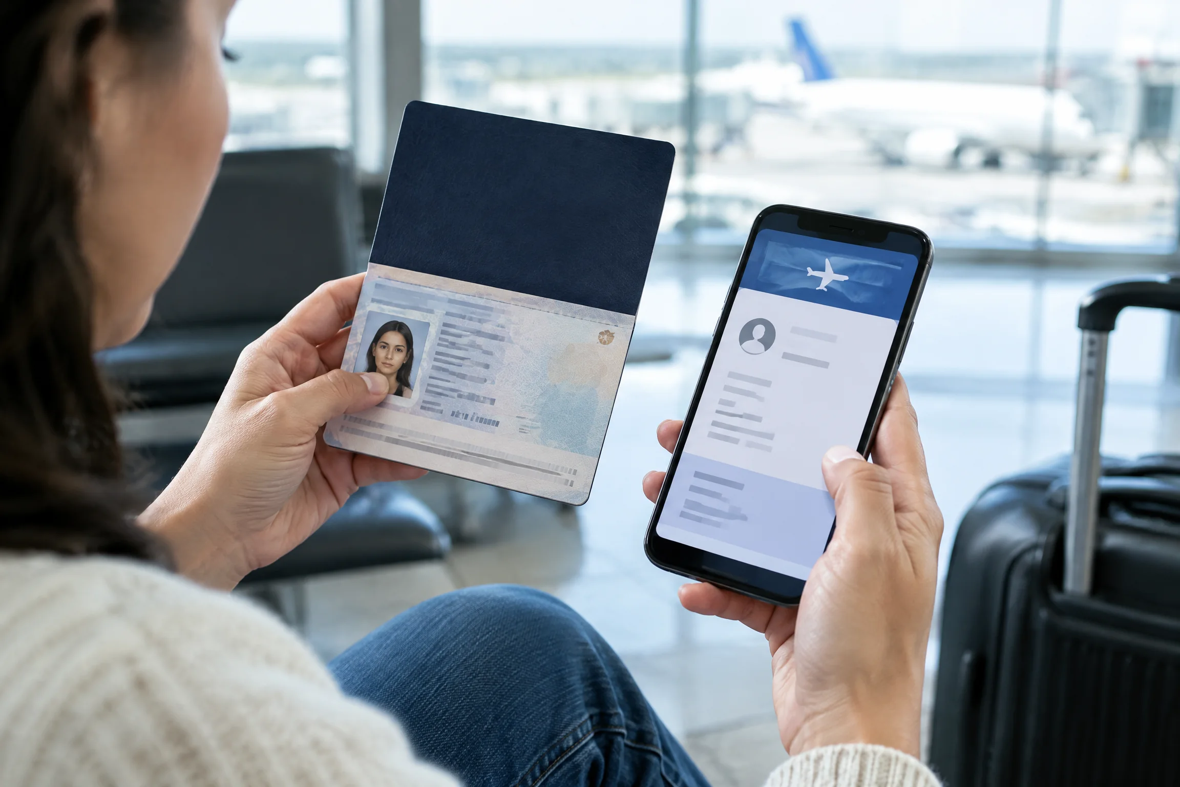 Hành khách kiểm tra mã đặt chỗ Air China trên điện thoại
