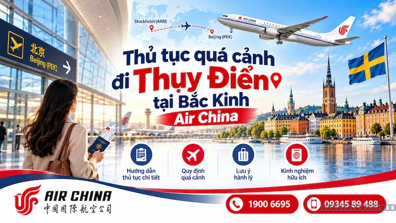 Thủ tục quá cảnh đi Thụy Điển tại Bắc Kinh Air China
