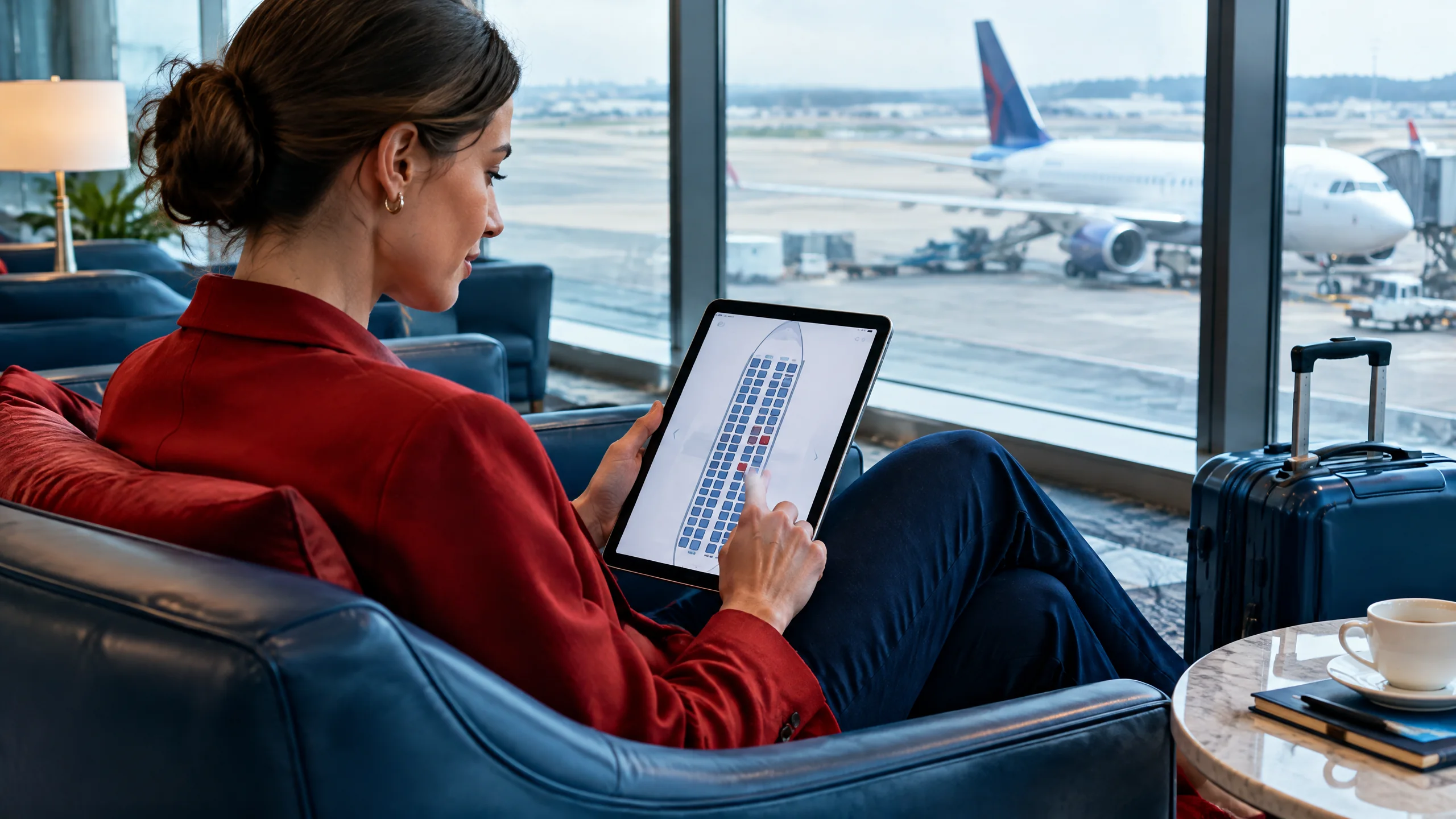 Hành khách kiểm tra sơ đồ ghế Air China sau khi check-in