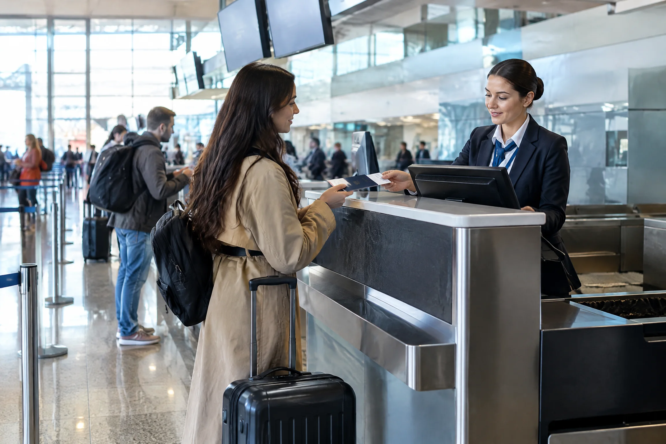 Quầy check-in Air China và hành lý ký gửi